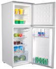 Refrigerador de la puerta doble del acero inoxidable 138 litros encima del congelador y abajo del refrigerador